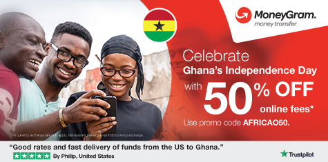 Celebrate Ghana’s Independence Day with 50% Off Online Fees*