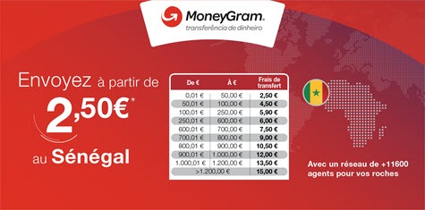 Envoyez des transferts d'argent au Sénégal depuis le Portugal.
