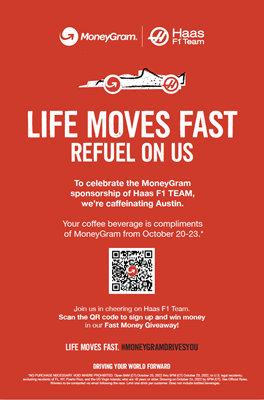 Life moves fast - MoneyGram-Haas F1 Race Sign