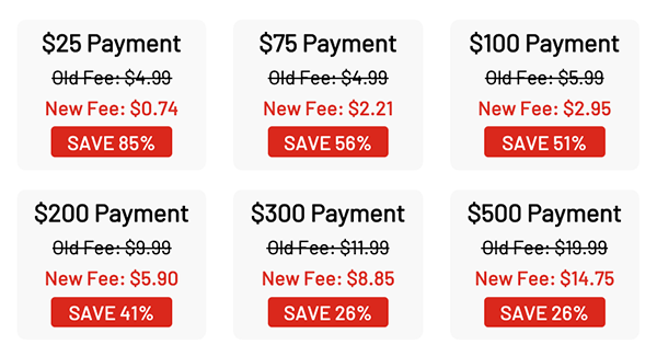 Lower Fee Chart
